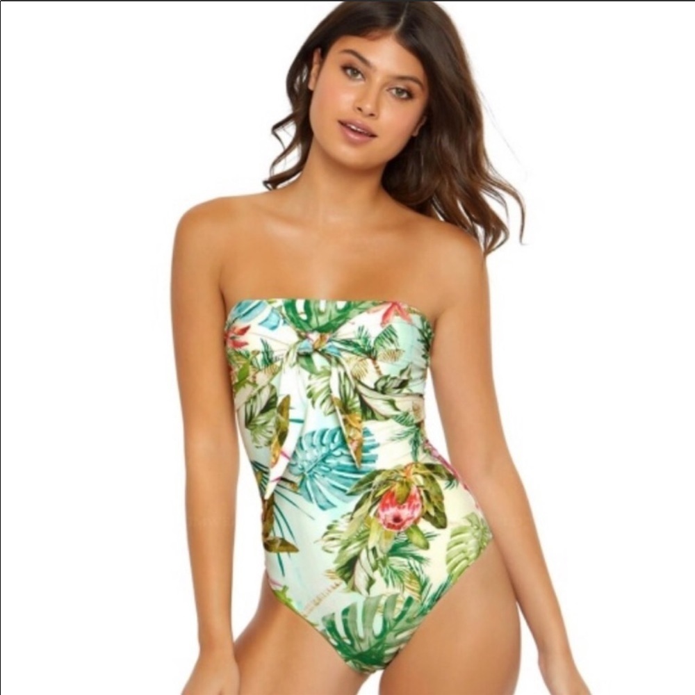 NWOT Pilyq Size Small Tulum Multi Tie One Piece Floral Swimsuit - Picture 3 of 11